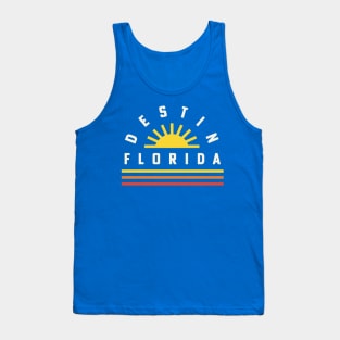 Destin Florida Beach Gulf of Mexico Retro Vintage Sunset Tank Top